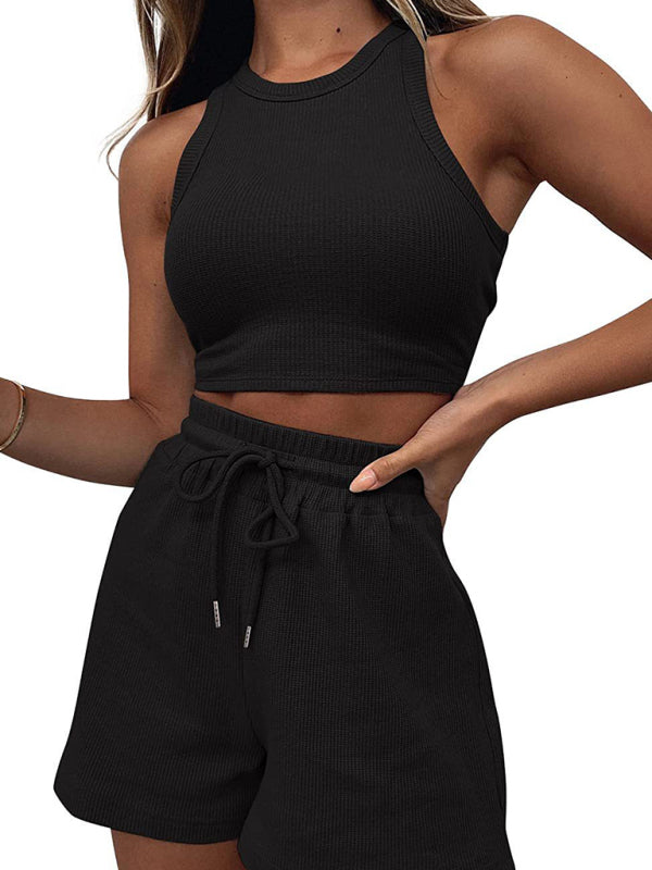 Casual Sleeveless Top & Shorts Loungewear Set
