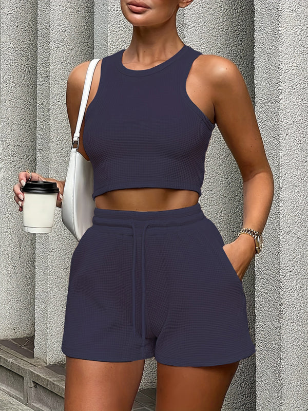 Casual Sleeveless Top & Shorts Loungewear Set