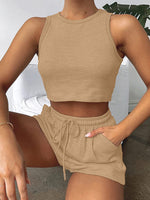 Casual Sleeveless Top & Shorts Loungewear Set