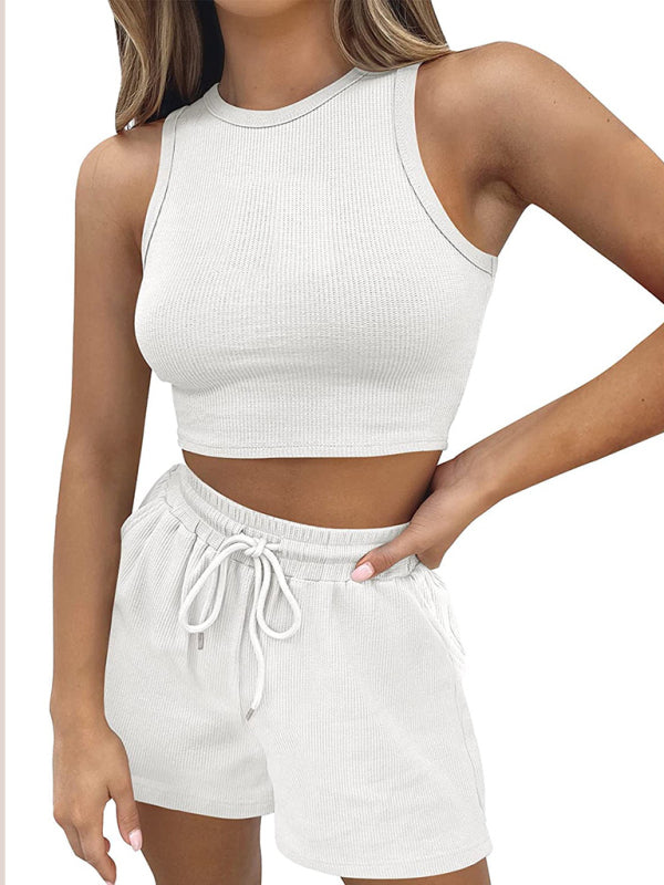 Casual Sleeveless Top & Shorts Loungewear Set