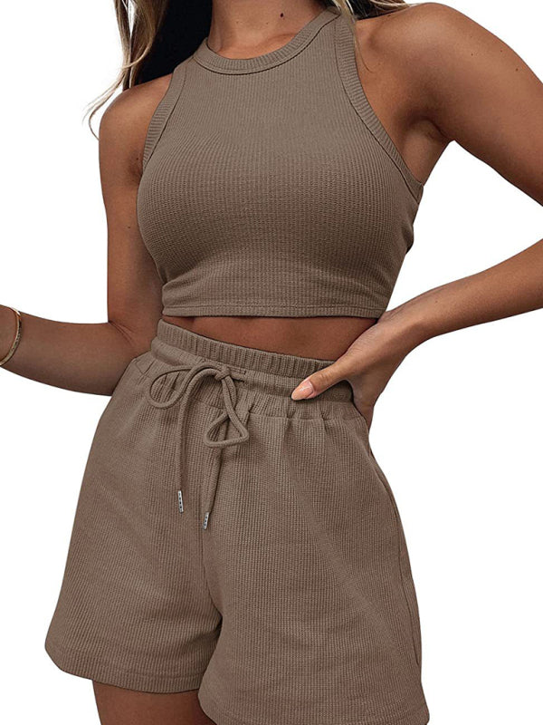 Casual Sleeveless Top & Shorts Loungewear Set