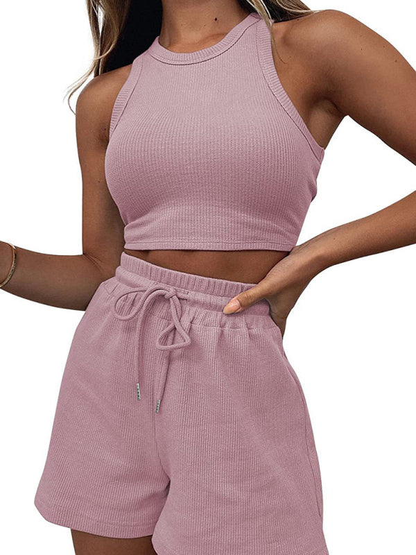 Casual Sleeveless Top & Shorts Loungewear Set