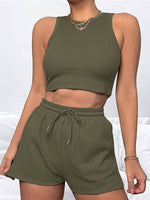 Casual Sleeveless Top & Shorts Loungewear Set