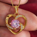 Cecelia Pink Moissanite Women's Sterling Silver Gold Plated Necklace