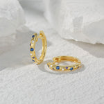 Celeste Purple, Blue & Clear Stone Star & Moon Earrings | Gold & Silver