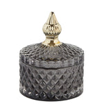 Charcoal Grey Pressed Glass Jar Small