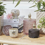 Charcoal Grey Pressed Glass Jar Set Of Two