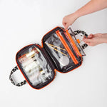 'Charlotte' Hanging Traveller Wash Bag in Leopard Tan