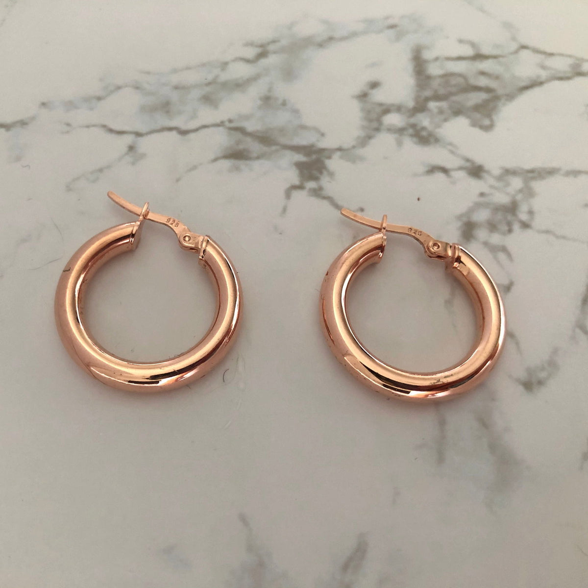 Classic Hoop Earrings in Silver or Rose Gold