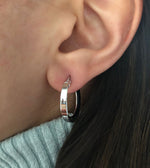 Classic Hoop Earrings in Silver or Rose Gold