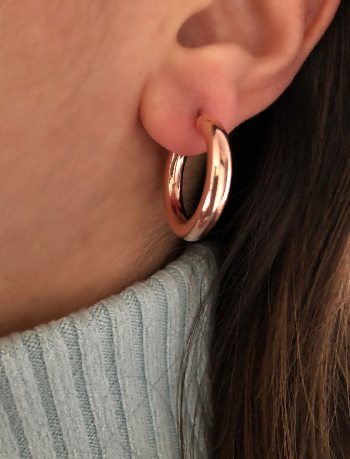 Classic Hoop Earrings in Silver or Rose Gold