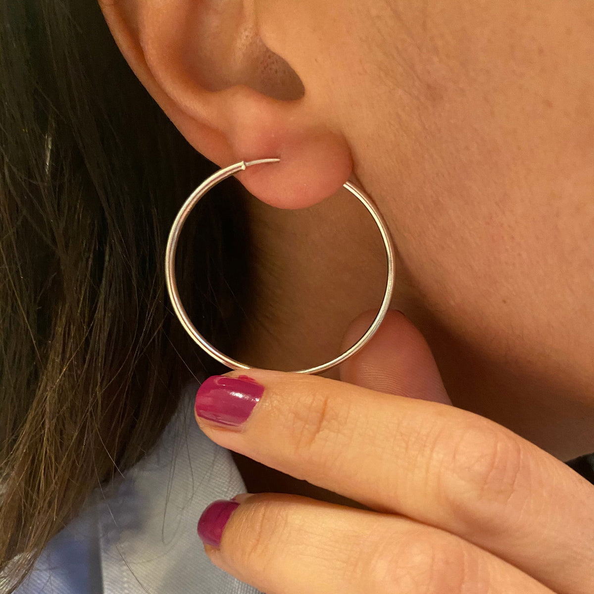 Classic Hoop Earrings in Silver or Rose Gold