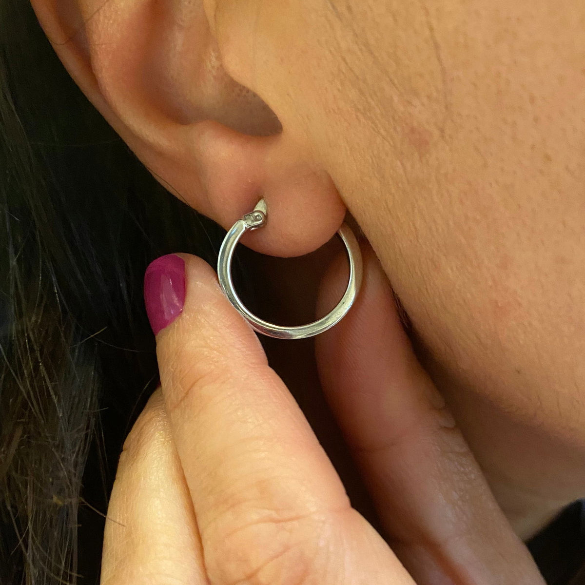 Classic Hoop Earrings in Silver or Rose Gold