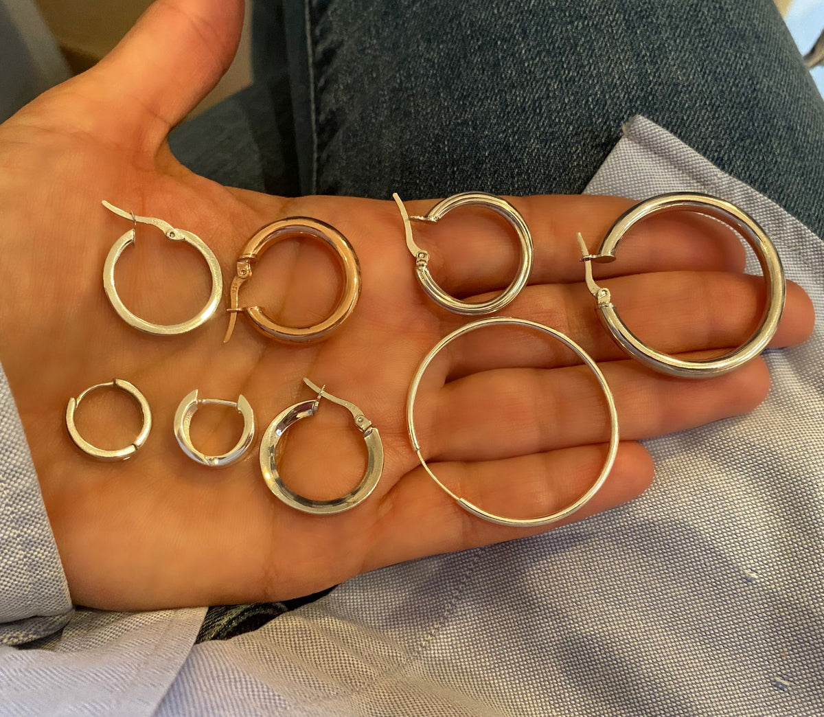 Classic Hoop Earrings in Silver or Rose Gold