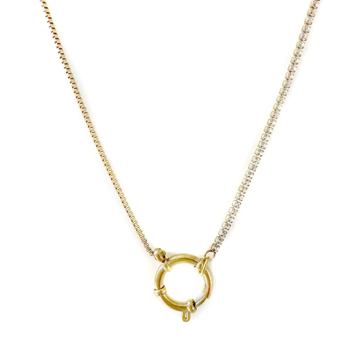 Claudine Luxe 18k Gold Plated Minimalist Gold Ring Necklace