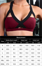 Colour Contrast Sexy Cross Elastic Sports Bra