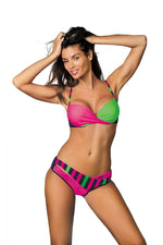 Colourful Hip Cut Out Two Piece Bikini Set | Marko
