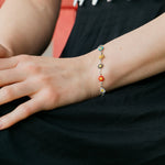 Colourful Rainbow Sun Flower Charm Indie Daisy Floral Summer Boho Bracelet