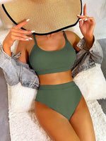 Comfy Solid Colour Bikini Swimwear Two Piece Set