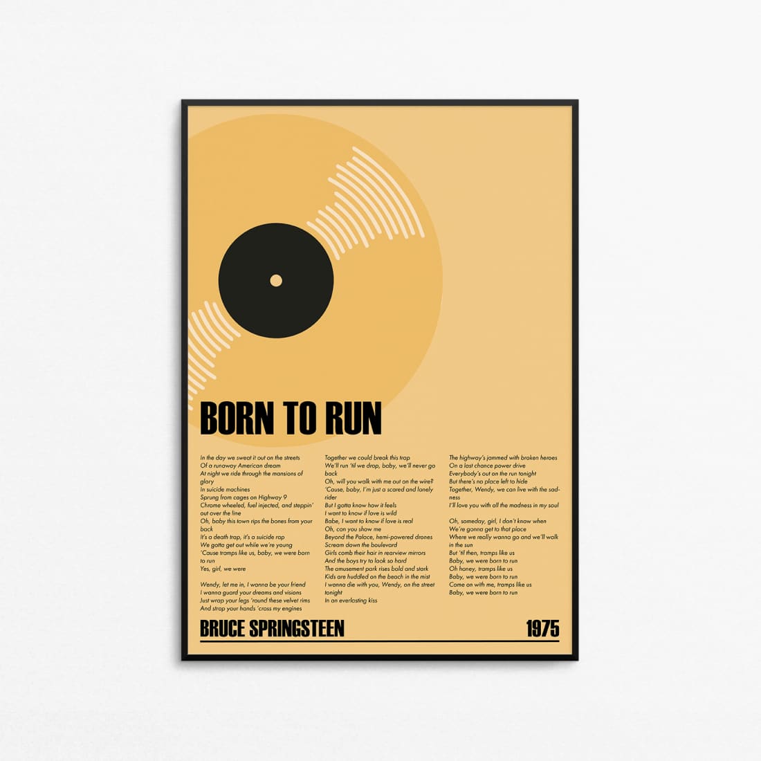 Custom Record Lyrics Wall Art Print