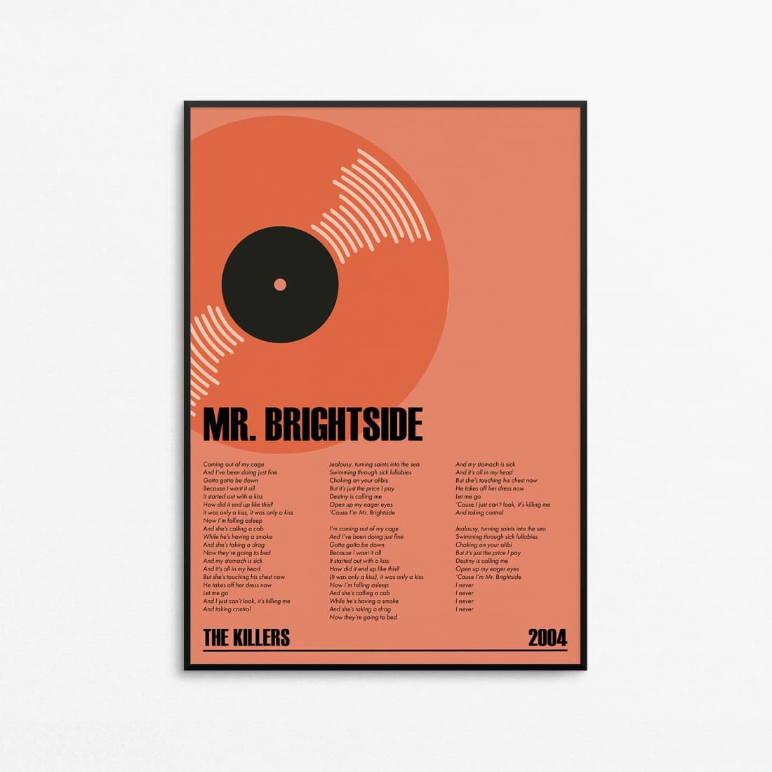 Custom Record Lyrics Wall Art Print