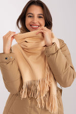 AT Warm Tassel Winter Shawl Scarf beige 3 one-size-fits-all
