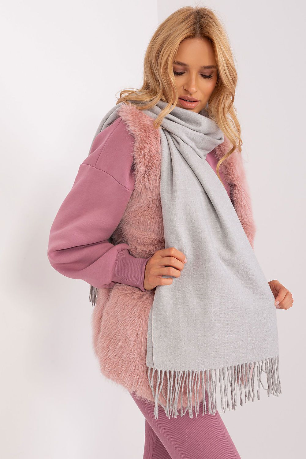 AT Warm Tassel Winter Shawl Scarf