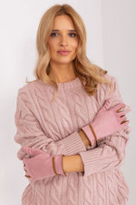AT Contrasting Insert Gloves pink