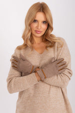 AT Contrasting Insert Gloves beige 2