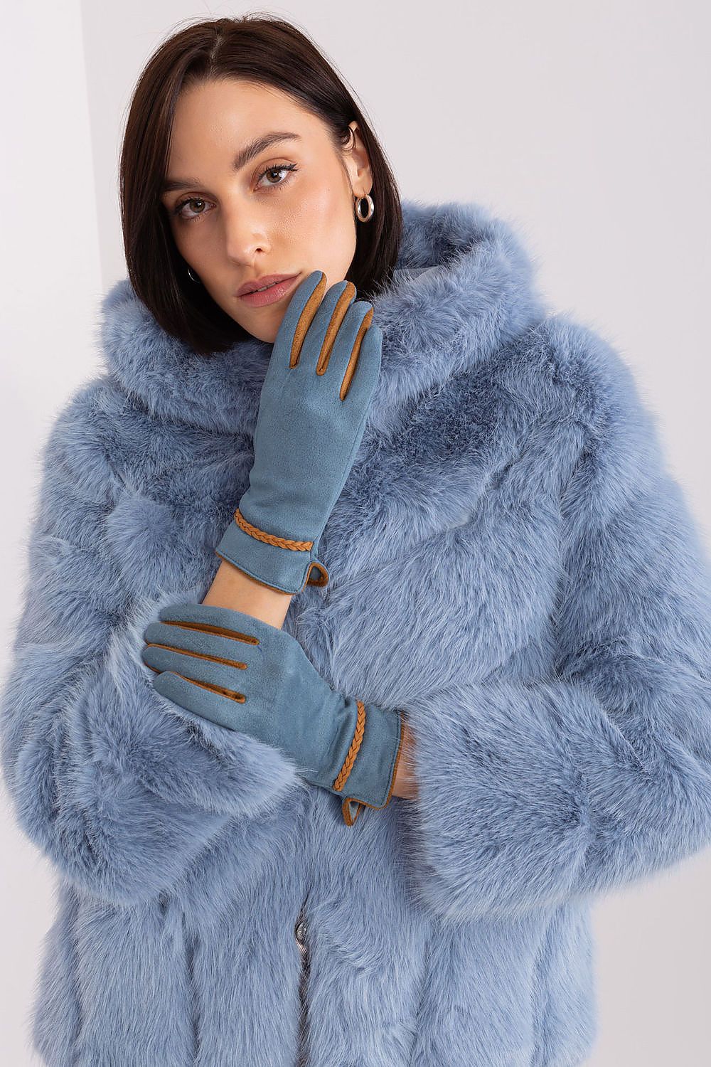 AT Contrasting Insert Gloves blue