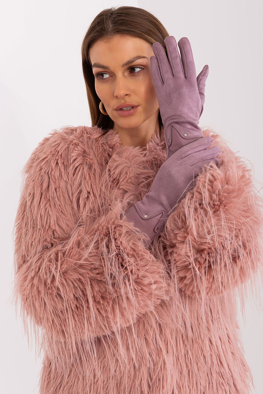 AT Dual-Material Touchscreen Gloves violet