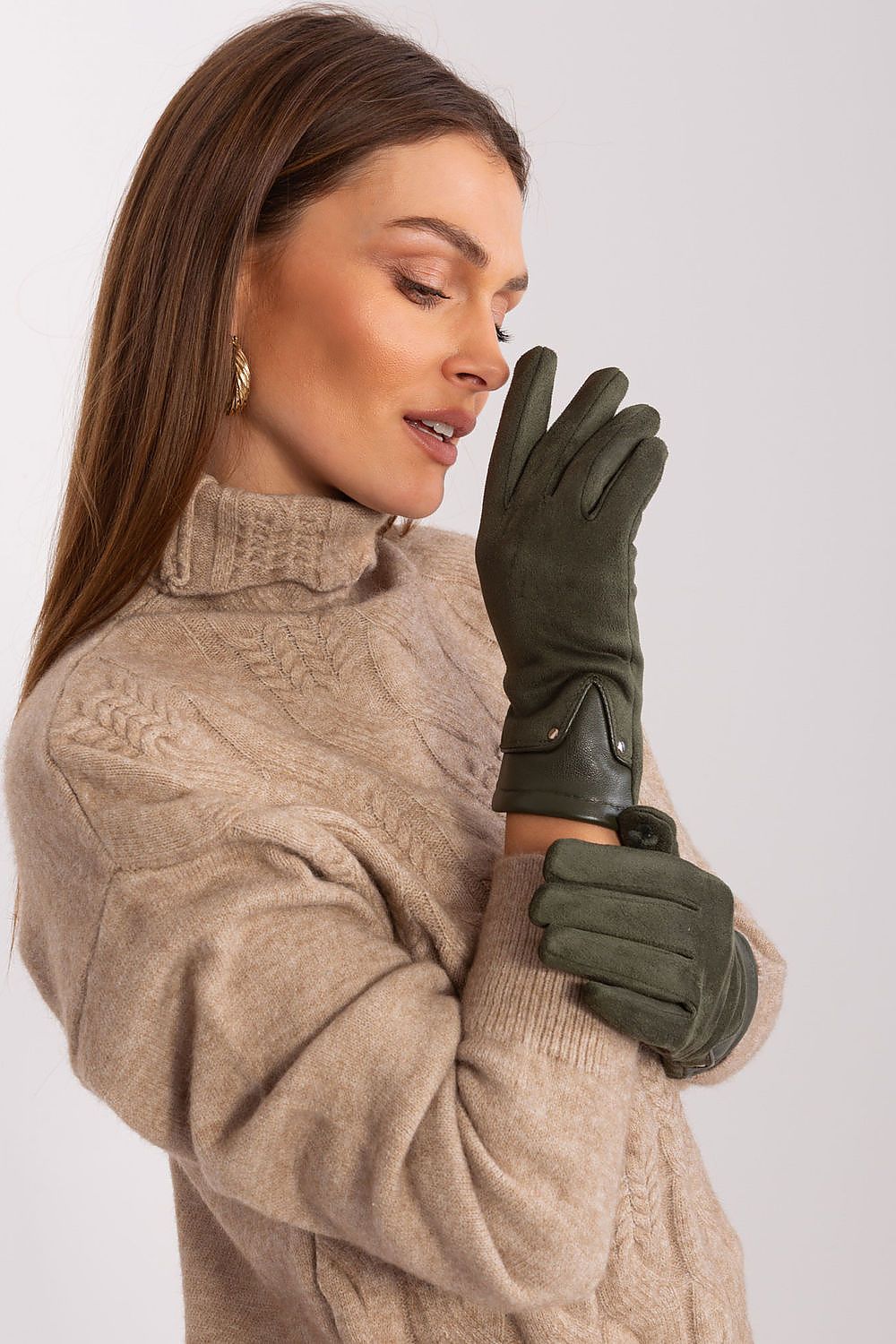 AT Dual-Material Touchscreen Gloves green