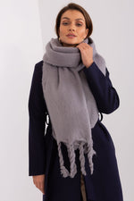 AT Geometric Tassel Shawl Scarf grey one-size-fits-all
