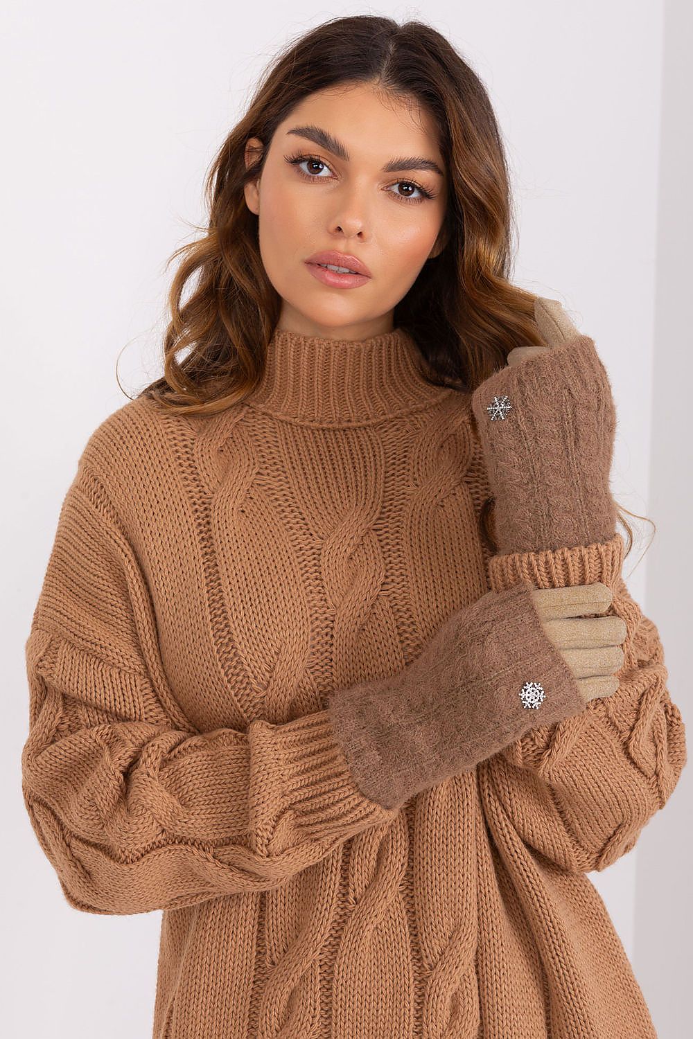 AT Knitted Insulation Touch Gloves beige one-size-fits-all