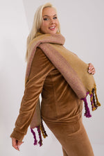 AT Striped Tassel Winter Shawl Scarf