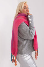 AT Striped Tassel Winter Shawl Scarf