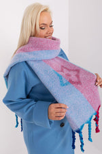 AT Striped Tassel Winter Shawl Scarf