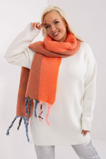 AT Striped Tassel Winter Shawl Scarf orange 3 one-size-fits-all