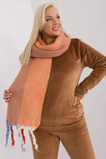 AT Striped Tassel Winter Shawl Scarf orange 4 one-size-fits-all