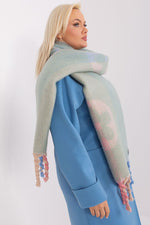 AT Striped Tassel Winter Shawl Scarf