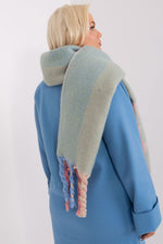 AT Striped Tassel Winter Shawl Scarf