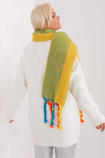 AT Striped Tassel Winter Shawl Scarf