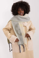 AT Striped Tassel Winter Shawl Scarf