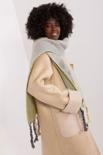 AT Striped Tassel Winter Shawl Scarf