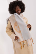 AT Striped Tassel Winter Shawl Scarf