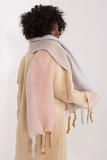 AT Striped Tassel Winter Shawl Scarf