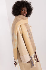 AT Striped Tassel Winter Shawl Scarf