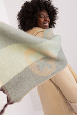 AT Striped Tassel Winter Shawl Scarf