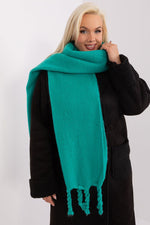 AT Geometric Tassel Shawl Scarf green 2 one-size-fits-all
