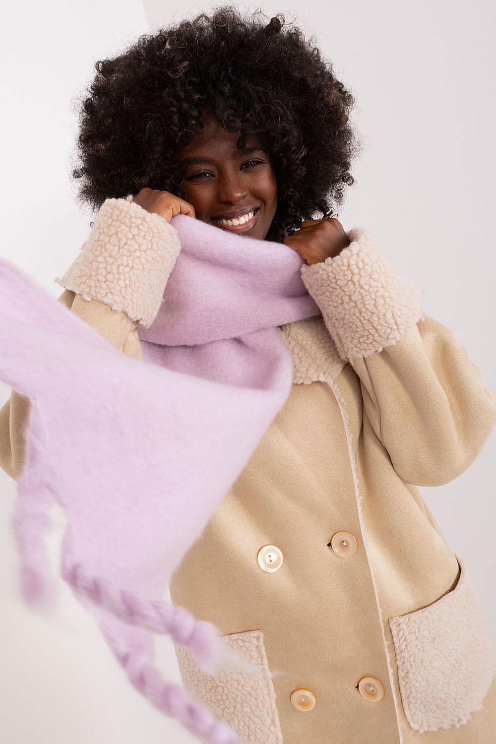 AT Geometric Tassel Shawl Scarf